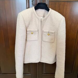 Celine Textured Cream Pea Coat